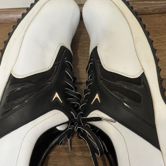 Callaway Men\'s Spiked Leather Golf Shoes, Black/White, Lace up, Size 12 main image 11